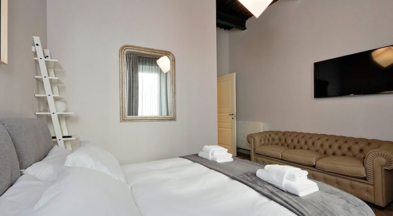 ローマの滞在型アパートバジリコの寝室